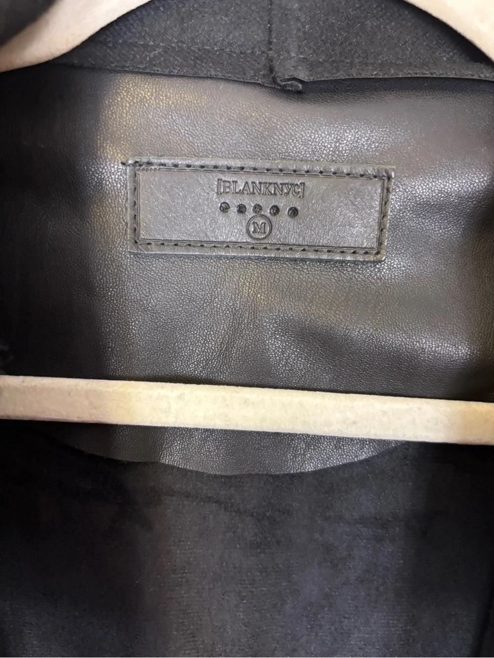 Blank NYC Black Faux Leather Asymmetrical Zip Jacket Medium